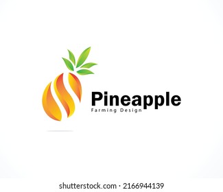 pineapple logo design concept food vegetables design color gradient