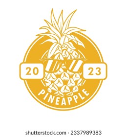 pineapple logo design with eyeglasses