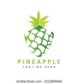 Pineapple Logo Design, Fresh Fruit Vector, Plantation Illustration, Fruit Product Brand Label