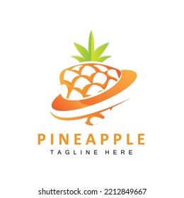 Pineapple Logo Design, Fresh Fruit Vector, Plantation Illustration, Fruit Product Brand Label