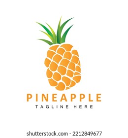 Pineapple Logo Design, Fresh Fruit Vector, Plantation Illustration, Fruit Product Brand Label