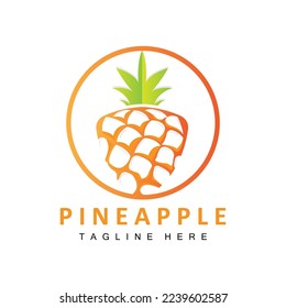 Pineapple Logo Design, Fresh Fruit Vector, Plantation Illustration, Fruit Product Brand Label