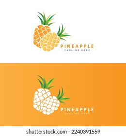 Pineapple Logo Design, Fresh Fruit Vector, Plantation Illustration, Fruit Product Brand Label