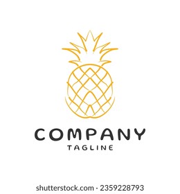 pineapple logo design icon vector