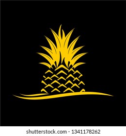 pineapple logo design inspiration. logo template. editable vector