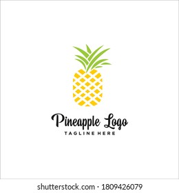 pineapple logo design silhouette vector