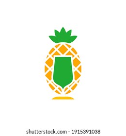 Pineapple logo design vector. Icon Symbol. Template Illustration. Creative design