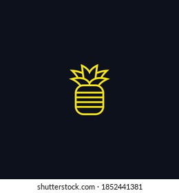Pineapple logo for food vector design template
