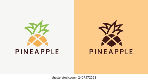 Pineapple logo hipster retro vintage premium vector design template