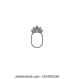 pineapple logo icon design with simple line art style