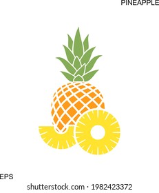 Pineapple logo. Isolated pineapple on white background