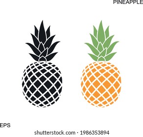 Pineapple logo. Isolated pineapple on white background