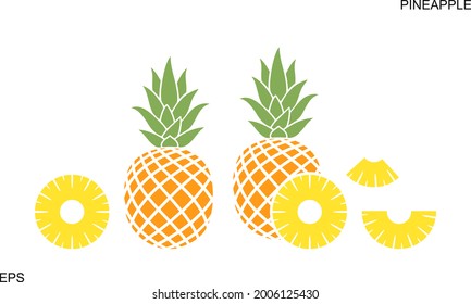 Pineapple logo. Isolated pineapple on white background