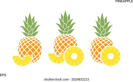 Pineapple logo. Isolated pineapple on white background