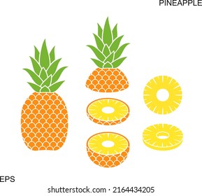 Pineapple logo. Isolated Pineapple on white background