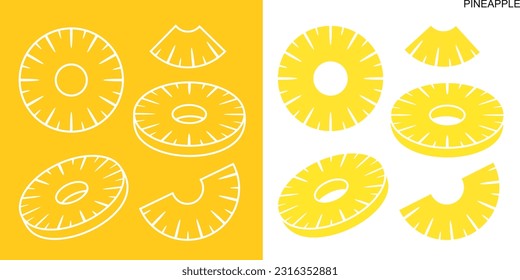 Pineapple logo. Isolated pineapple on white background