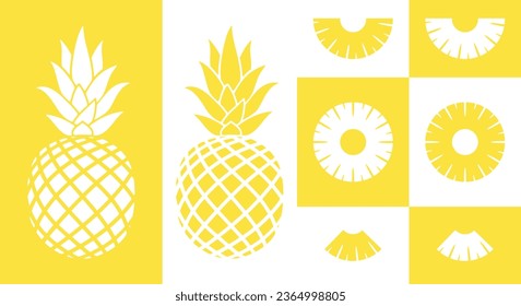 Pineapple logo. Isolated pineapple on white background
