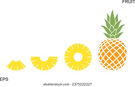 Pineapple logo. Isolated pineapple on white background