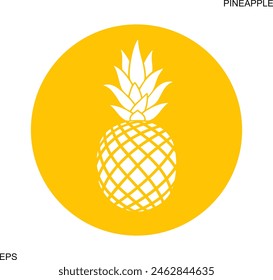 Pineapple logo. Isolated pineapple on white background