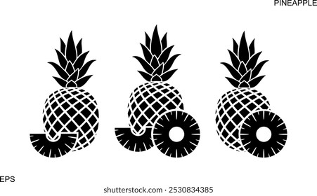 Pineapple logo. Isolated pineapple on white background