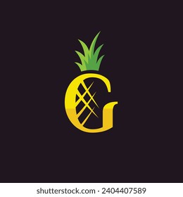 pineapple logo with letter G concept