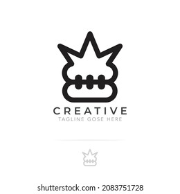 Pineapple logo line vector design template