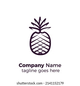 pineapple logo line vector illustration. professional template design.