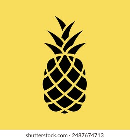 Ananas-Logo-Vorlage für Grafik und Webdesign. Ikone für Ananas natürliches Essen. Frische Sweet Art Vektorgrafik Design. Ananas-Silhouette-Symbol isoliert auf weißer Ananas-Vektorgrafik