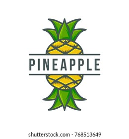 Pineapple logo template  Vector illustration