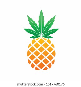 pineapple logo that formed cannabis leaves