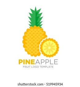 Pineapple logo Vector Design. Fruit logo template you can use for product, Restaurant and food logo. Vector Illustration. eps.10