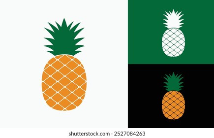 Modelo de vetor de logotipo de abacaxi totalmente editável
