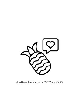 Pineapple Love Expression Minimal Drawing Tropical Delight