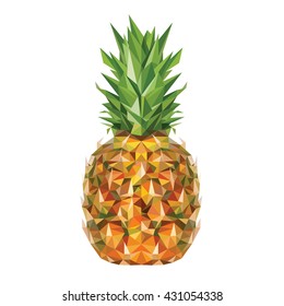 Pineapple in low poly art style. Vector illustration.