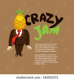 Pineapple men. Cartoon vector.