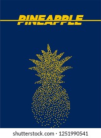 Pineapple modern halftone dot poster with bright colors