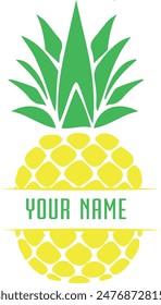 Pineapple monogram frame. Pineapple vector illustration.