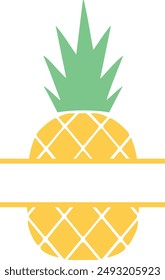 Pineapple monogram frame. Pineapple vector illustration.