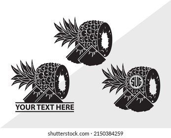Pineapple Monogram Printable Vector Illustration svg