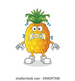 pineapple monster vector. cartoon character