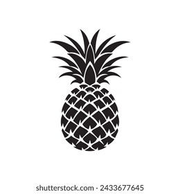 Pineapple natural food icon. Freshness sweet art vector design.