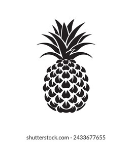 Pineapple natural food icon. Freshness sweet art vector design.