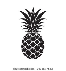 Pineapple natural food icon. Freshness sweet art vector design.