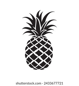 Pineapple natural food icon. Freshness sweet art vector design.