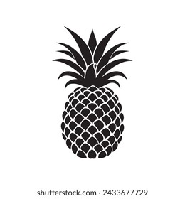 Pineapple natural food icon. Freshness sweet art vector design.