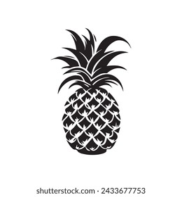 Pineapple natural food icon. Freshness sweet art vector design.