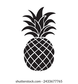 Pineapple natural food icon. Freshness sweet art vector design.