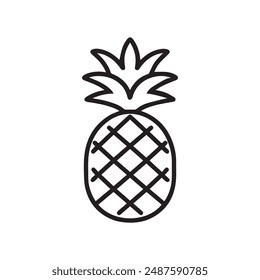 Pineapple natural food icon. Freshness sweet art vector design.