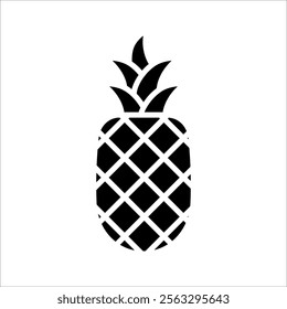 Pineapple natural food icon. Freshness sweet art vector design.