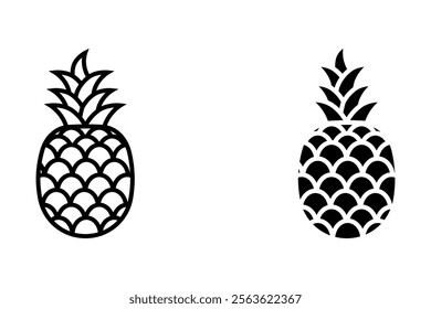 Pineapple natural food icon. Freshness sweet art vector design.